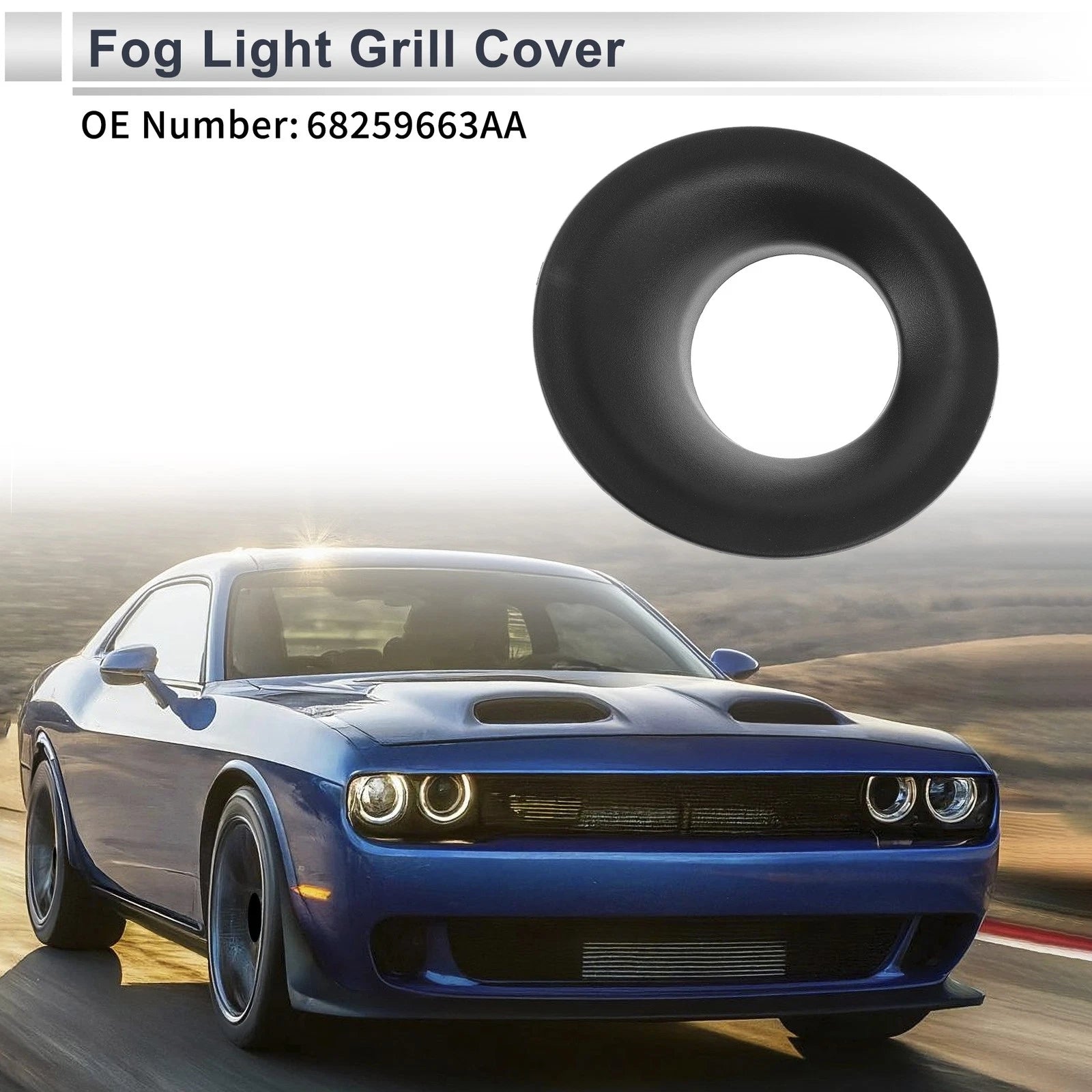 Fog Light Grill Front Left for Dodge Challenger (2015–2022) Replacement