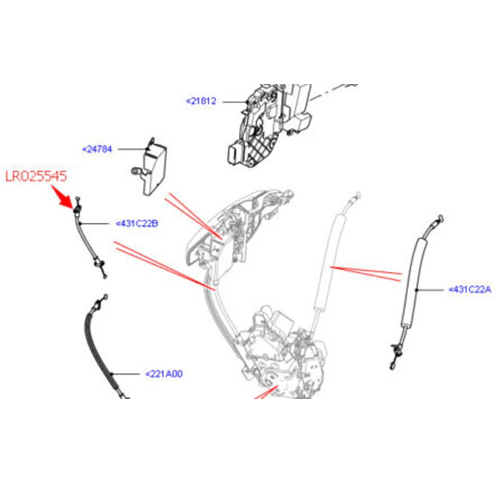 Door Lock Release Control Cable for Land Rover Range Rover Evoque (2012–2023)