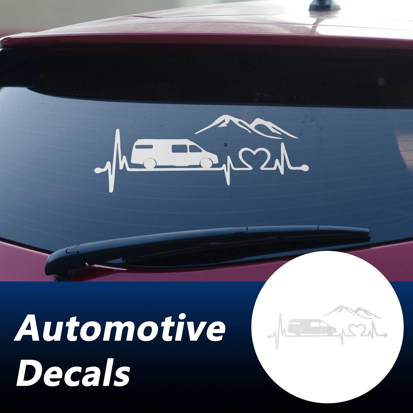 Reflective Bumper Decal for Car (Personalized Silver Tone Heart)