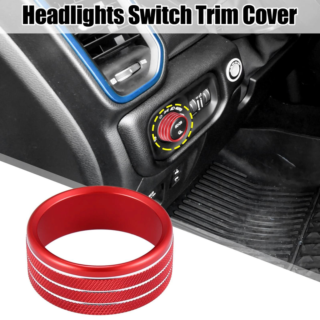 Headlights Switch Button Knob Ring Trim Cover for Dodge Ram (2018–2021)