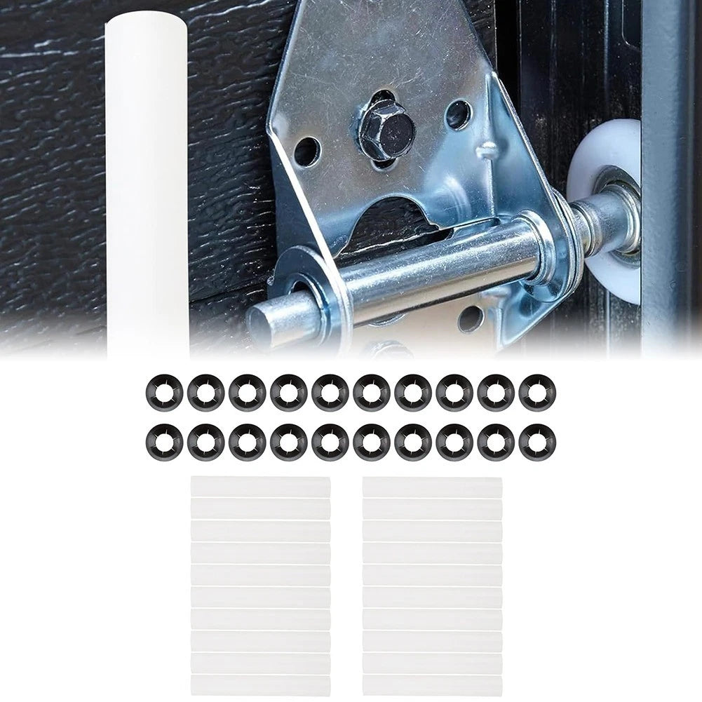 Set of 20 Garage Door Hinge Rollers for Rattling Reduction
