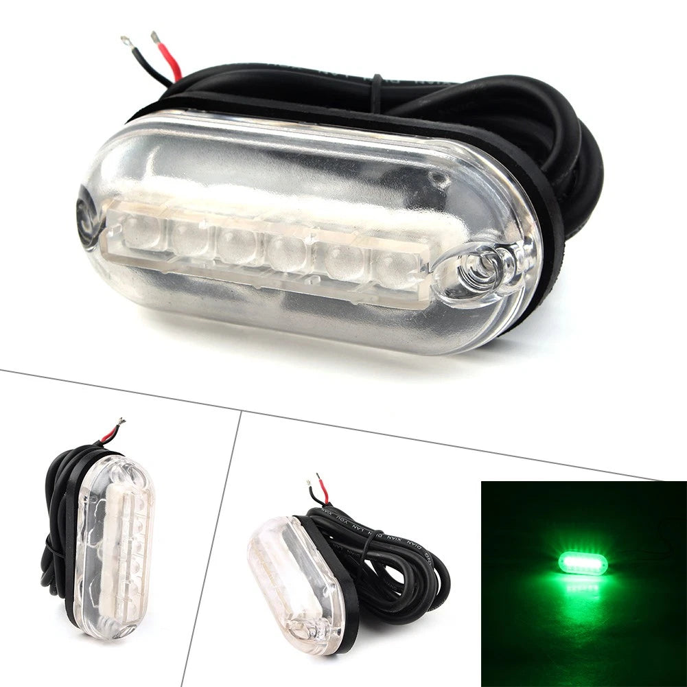 6 LED Underwater Green Light for Marine Boat (12V)