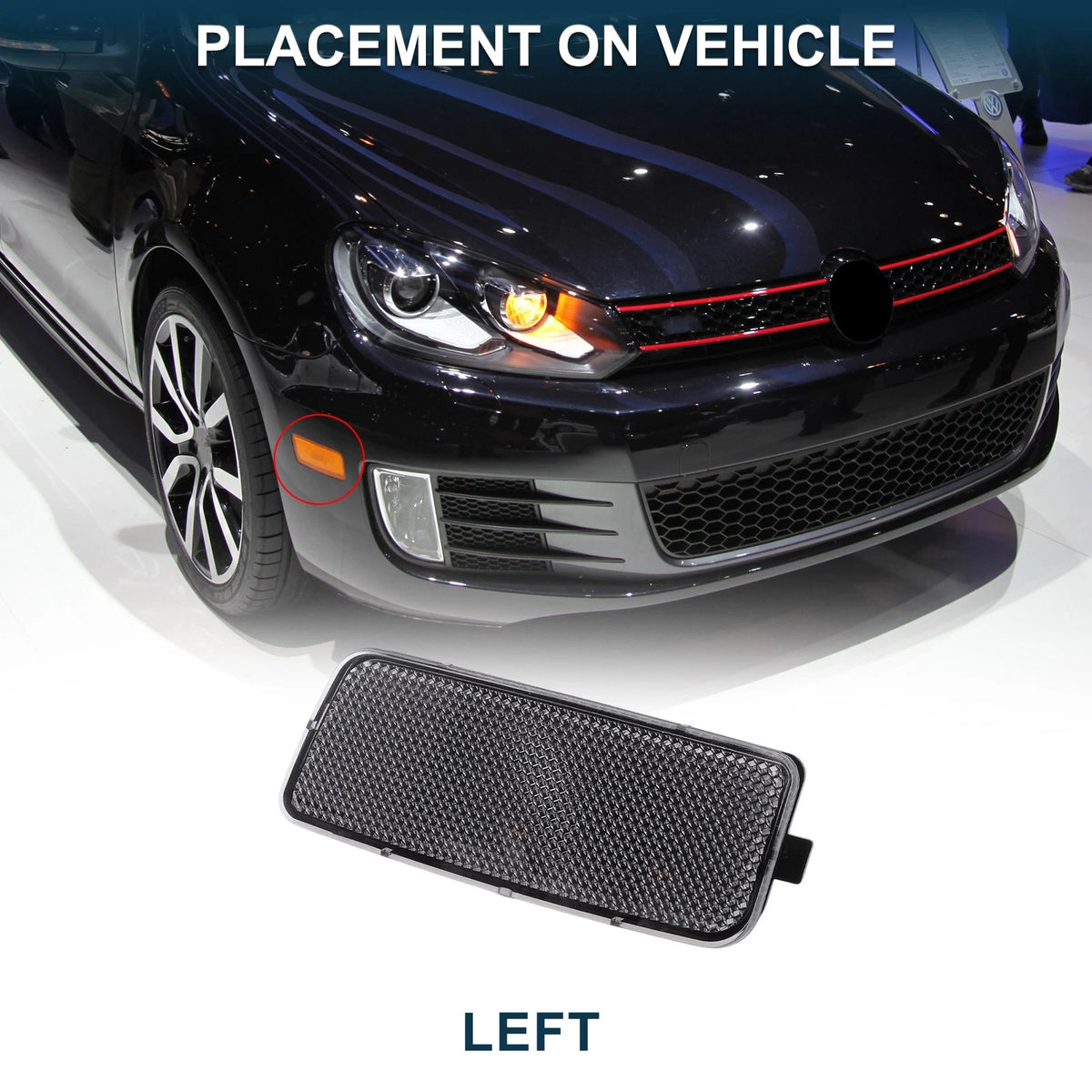 1 Pc Left Front Bumper Side Marker Light Cover for VW GTI MK6 (2010–2014) No. 5K0945071