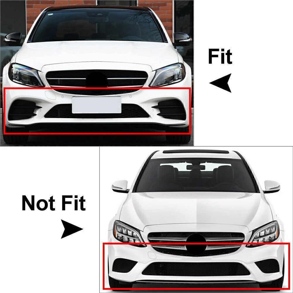 Front Bumper Spoiler Body Kit & Side Skirt for Benz C-Class C200 C260 (2019–2023)