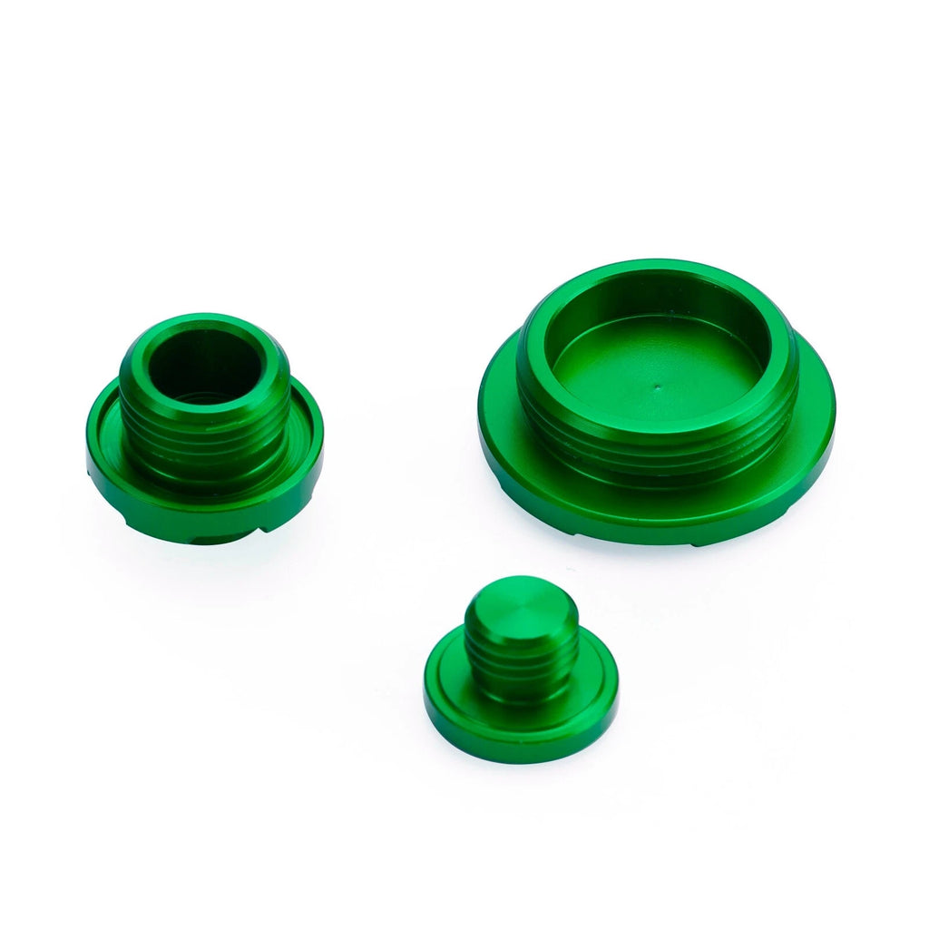 Crankcase Cover Oil Filler Plug Kit Green for Kawasaki KLX450R (2008–2015)