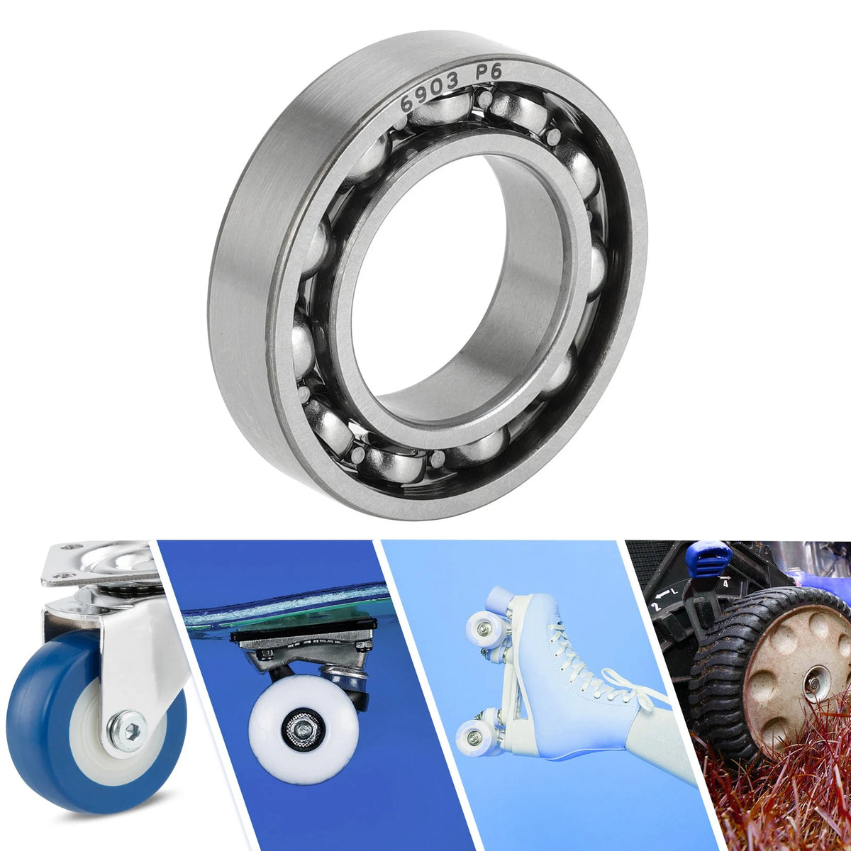 Deep Groove Ball Bearing 17x30x7mm for Scooter Skateboard (1 Pc)