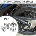 Motorcycle Swingarm Spool 6mm CNC Slider for Stand Silver Tone (Universal)