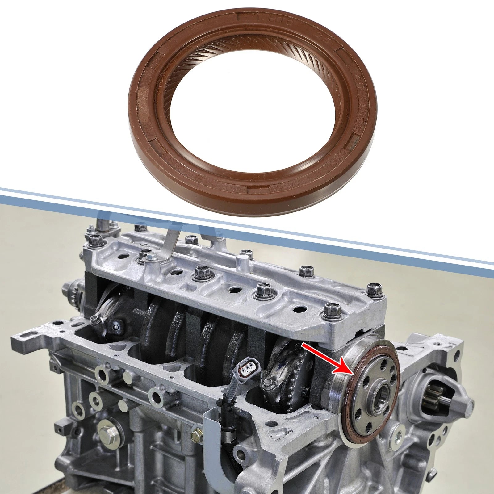 2pcs Engine Crankshaft Oil Seal Replacement for Toyota Celica Corolla MR2 (1990–2005)