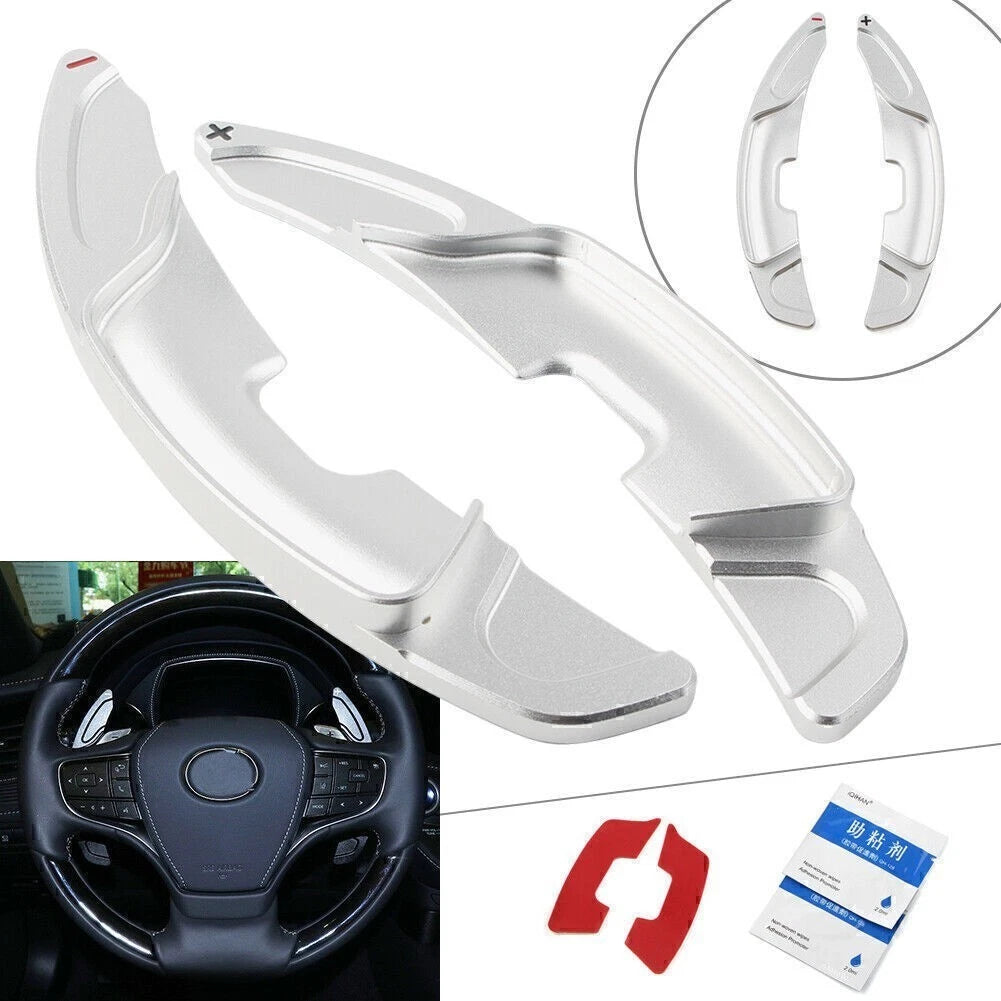 Steering Wheel Shift Paddle Shifter Cover for Lexus ES300h ES350 (2019–2024) Silver