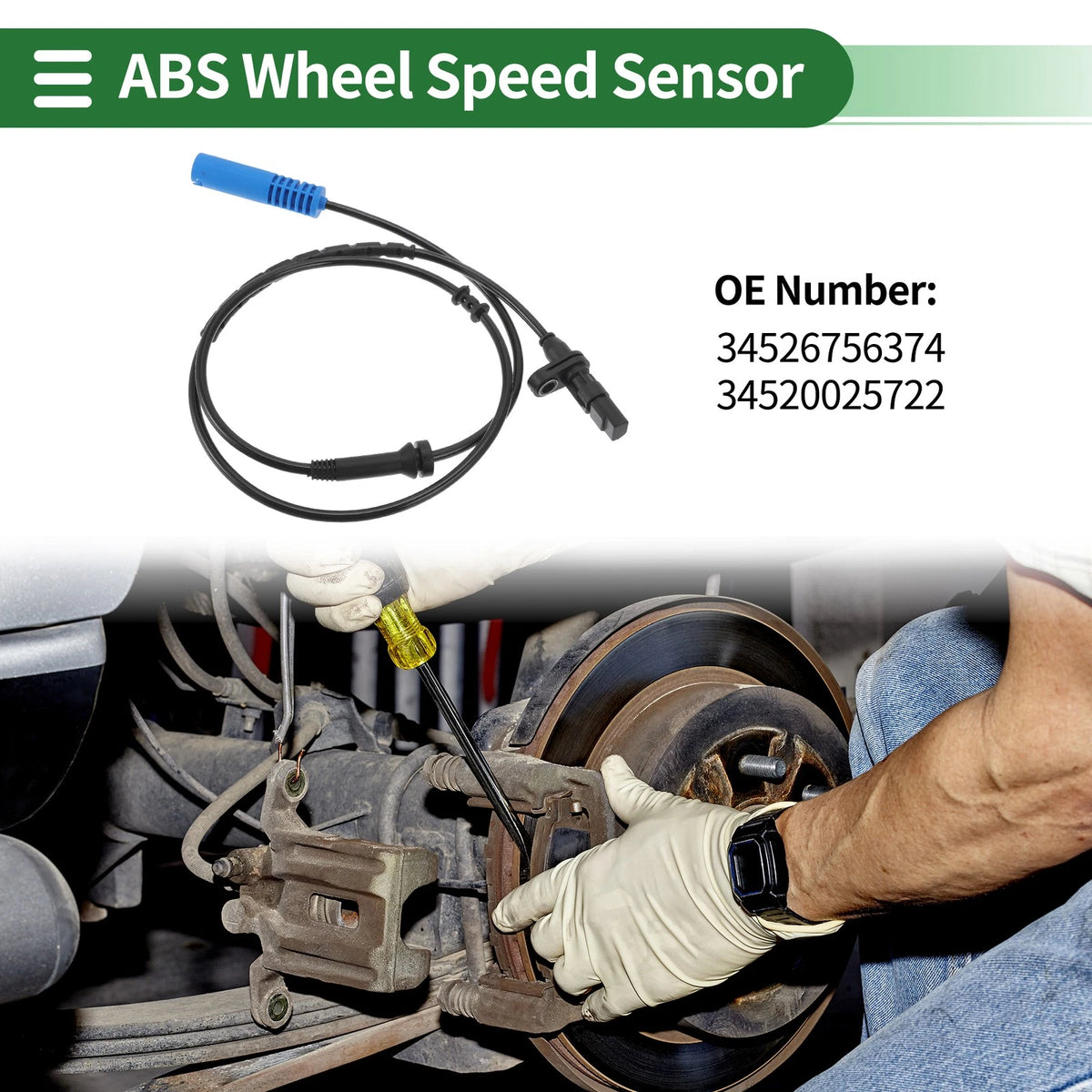 ABS Wheel Speed Sensor No. 34526756374 for BMW 7 Series E38 (1995–2001)
