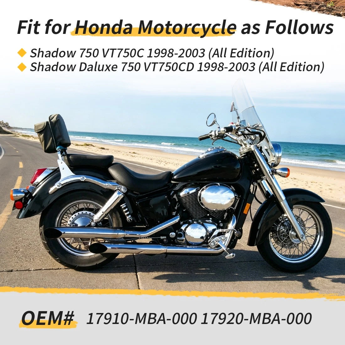 Throttle Cable for Honda Shadow 750 VT750 (1998–1999, 2003) 17920-MBA-000, 17910-MBA-000