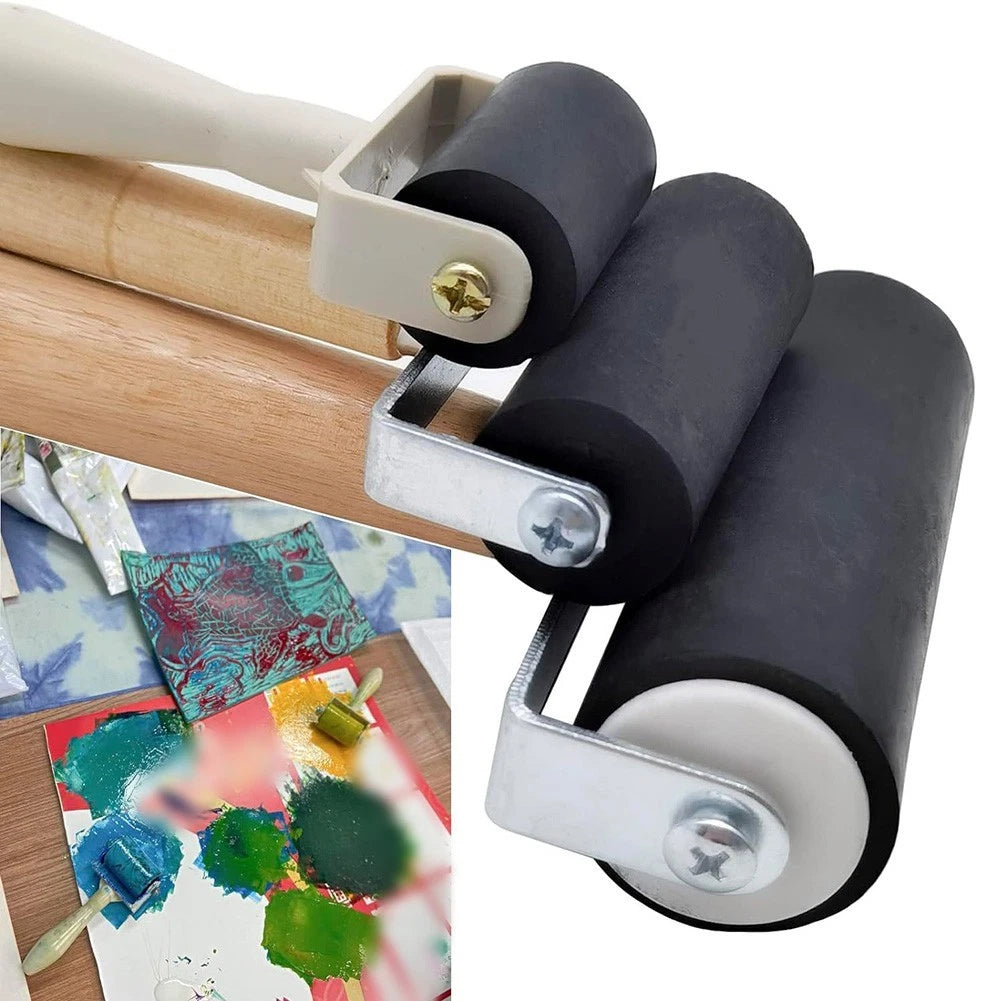 8-Piece Ink Application Set for Printmaking (Natural Rubber, Wood)