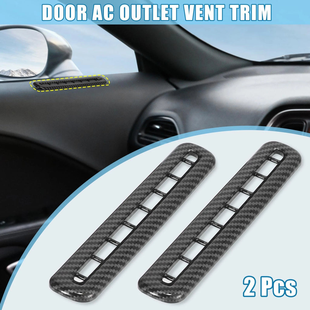 2 Pcs Door AC Outlet Vent Cover Carbon Fiber Pattern for Dodge Challenger (2015–2019)