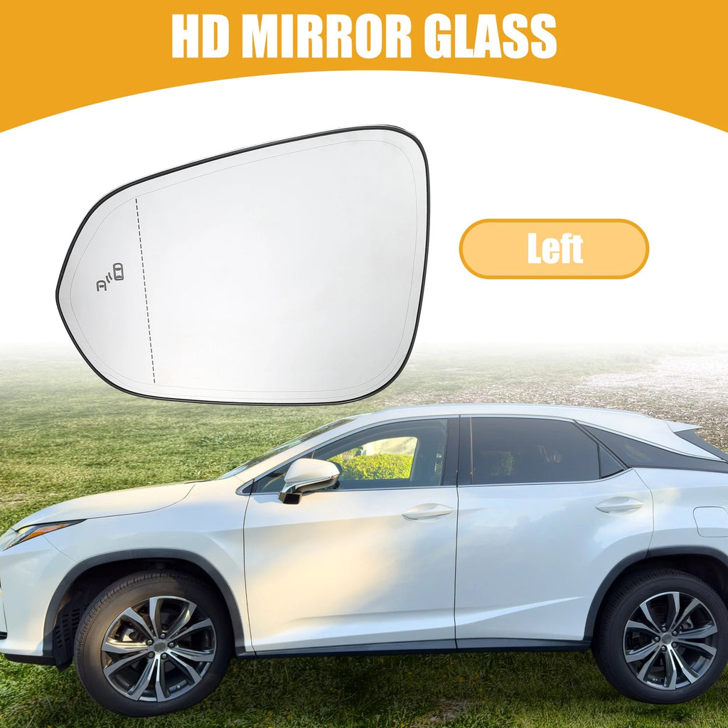 Left Side Rear View Mirror Glass Replacement for Lexus RX350 (2016–2022)