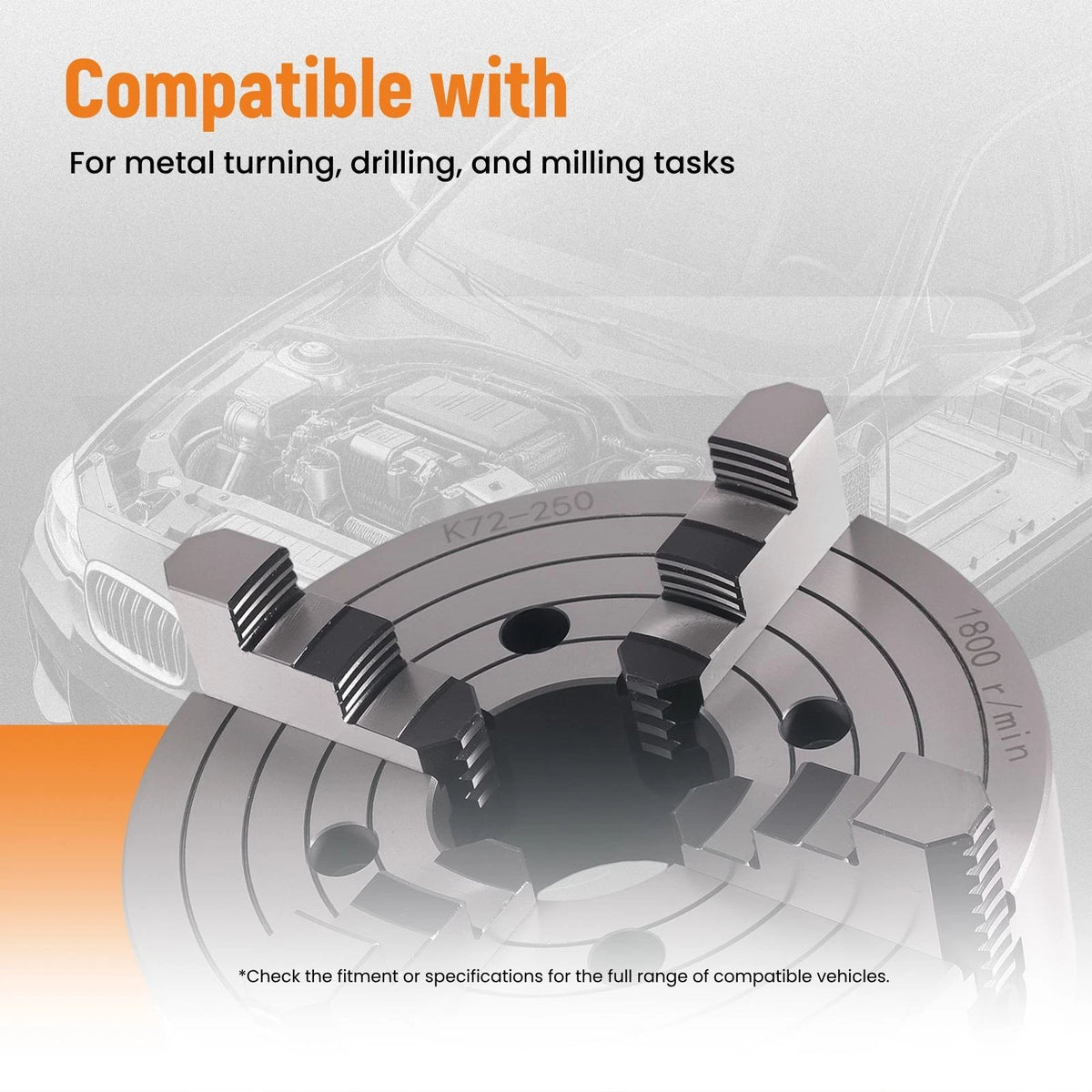4 Jaw Self Centering Lathe Chuck for K72-250 (250mm)