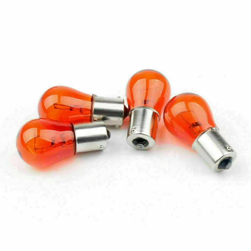 Set of 4 Turn Signal Light Lens Covers + Bulbs for XL 883 1200 48 Sportster