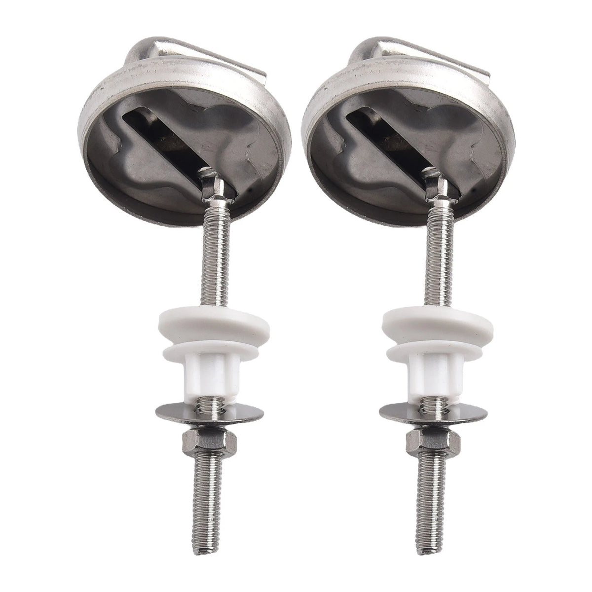 2Pcs Toilet Seat Hinge No Noise Stainless Steel with Mounting Accessory