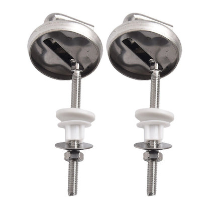 2Pcs Toilet Seat Hinge No Noise Stainless Steel with Mounting Accessory
