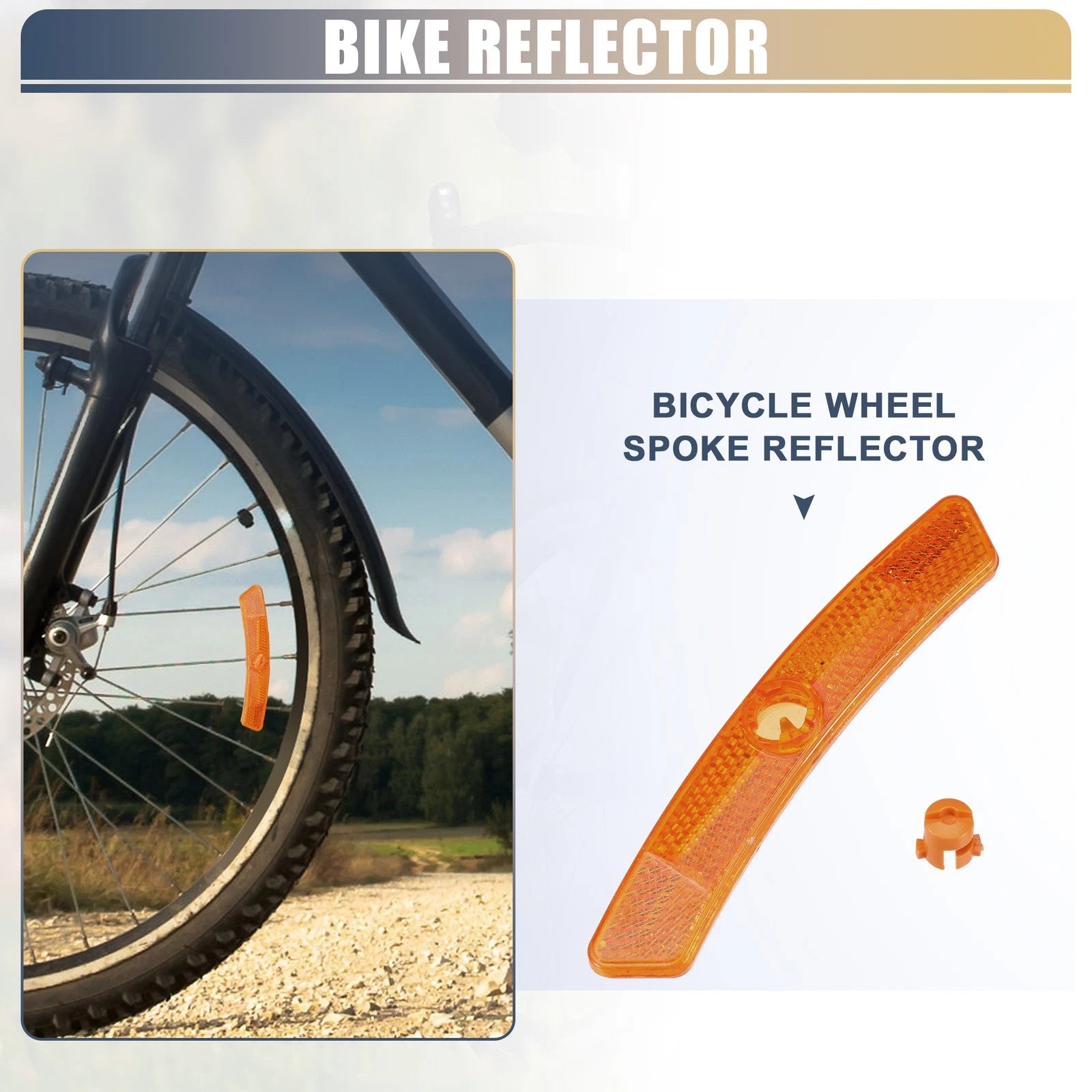 Pair Bike Reflectors Warning Plastic Yellow for Various Bikes (2010–2020)