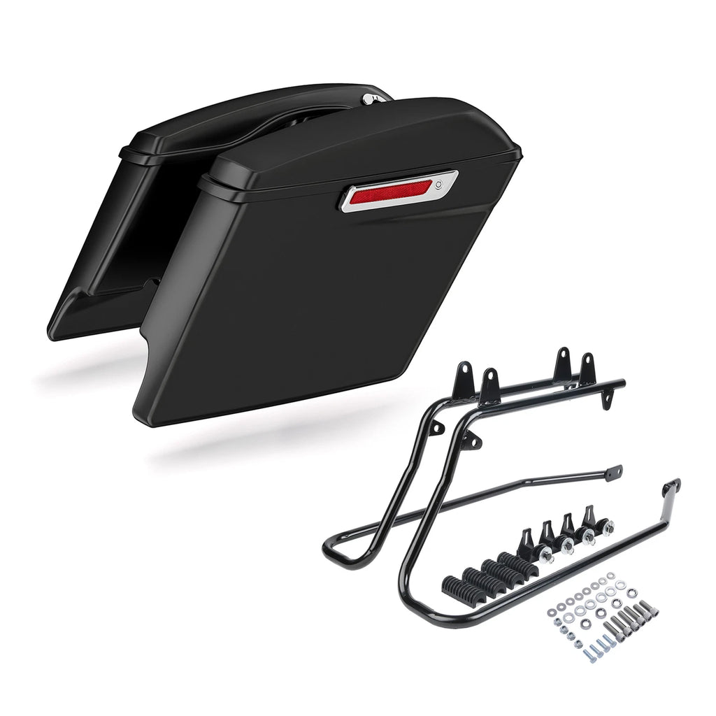 5" Stretched Saddlebags & Conversion Bracket for Harley Softail Fatboy (1986–2017)