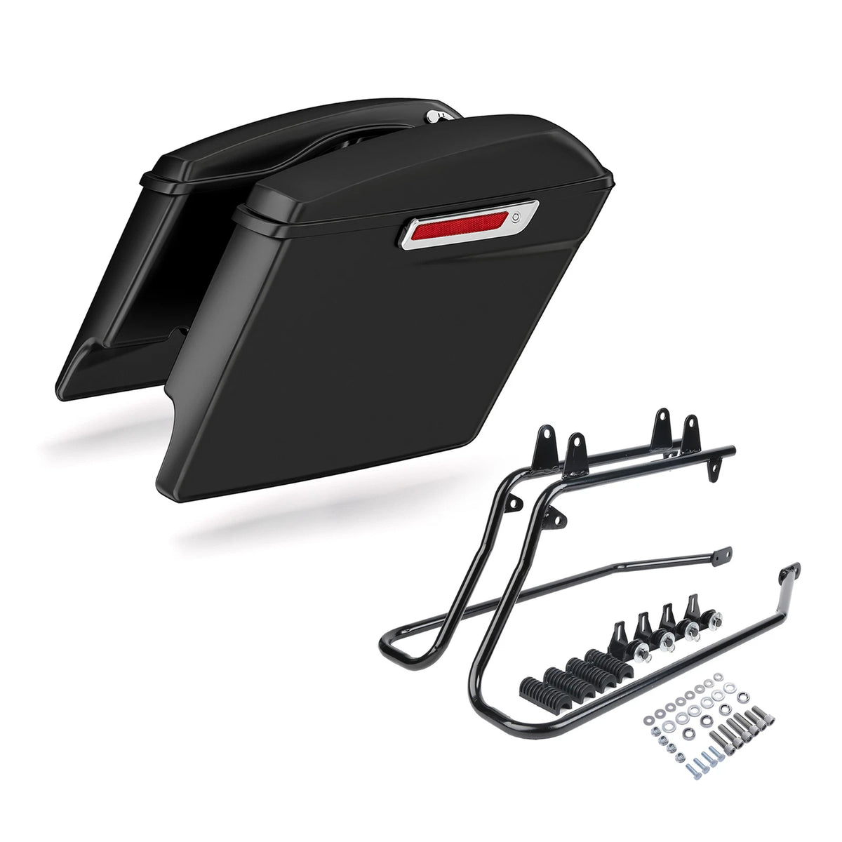 5" Stretched Saddlebags & Conversion Bracket for Harley Softail Fatboy (1986–2017)