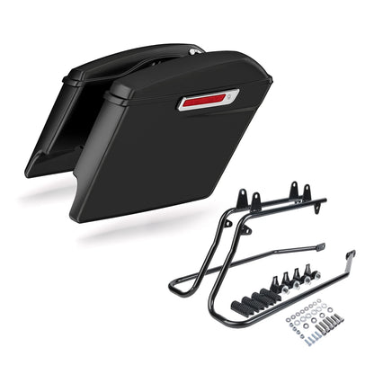 5" Stretched Saddlebags & Conversion Bracket for Harley Softail Fatboy (1986–2017)