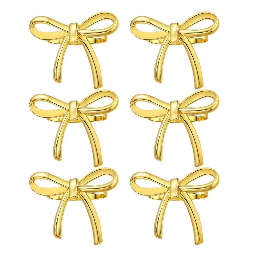 Set of 4 Bow Napkin Rings for Wedding Dinner Party Reusable Accessory