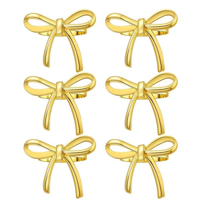Set of 4 Bow Napkin Rings for Wedding Dinner Party Reusable Accessory