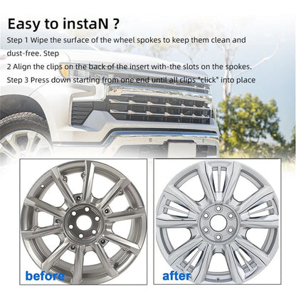 22" Chrome Spoke Wheel Insert for Chevy Silverado Suburban (2021–2023) 84803478