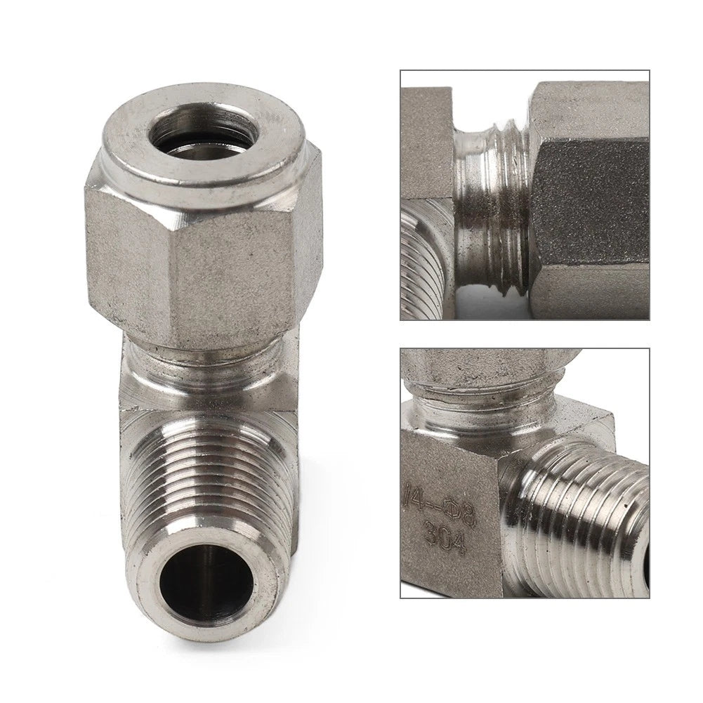 Compression Tube Fitting 1/4 PT x 8mm OD Coupling Adapter 304 Stainless Steel