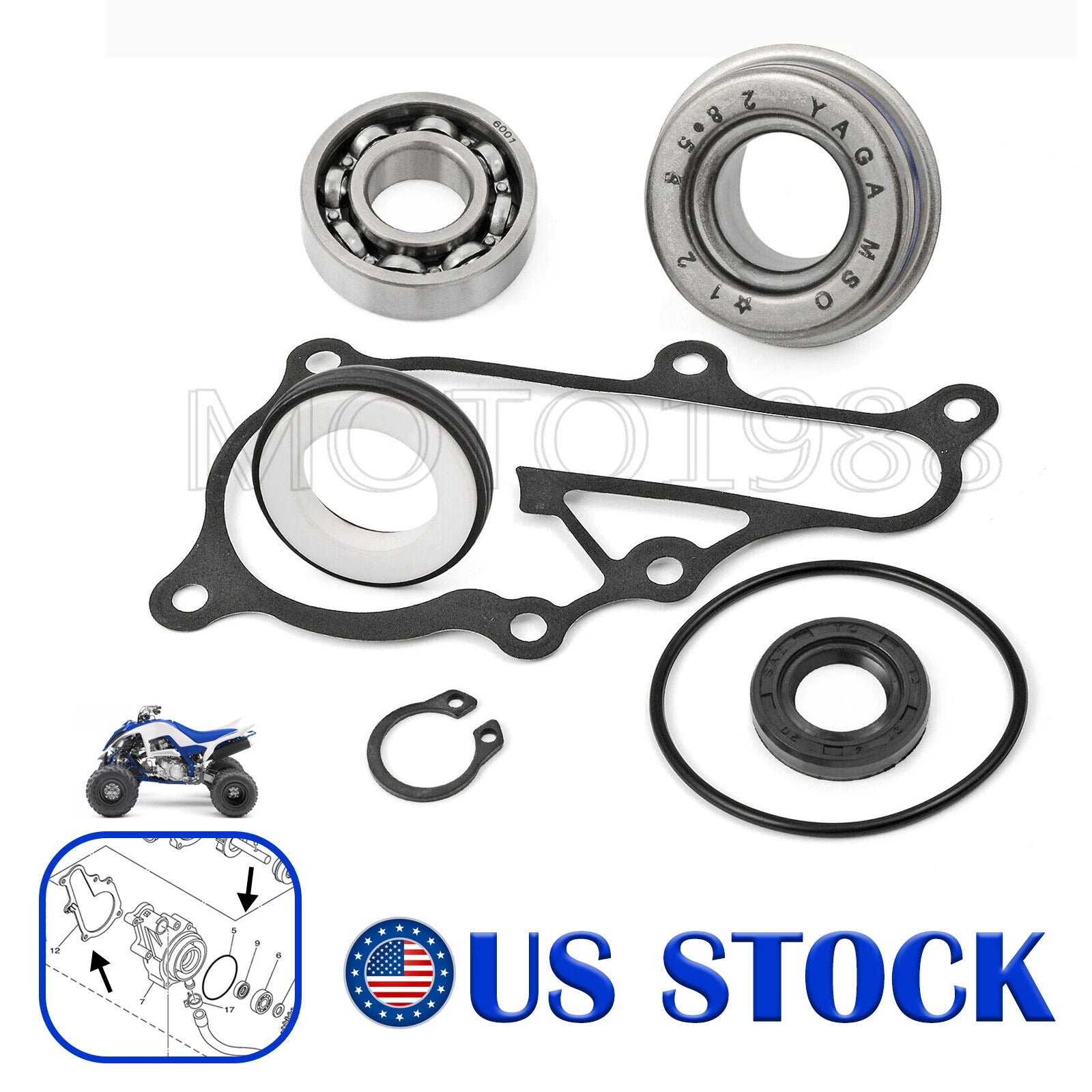 Water Pump Seal Gasket Rebuild Kit for Yamaha Raptor 700 700R YFM 700 (2006–2021)