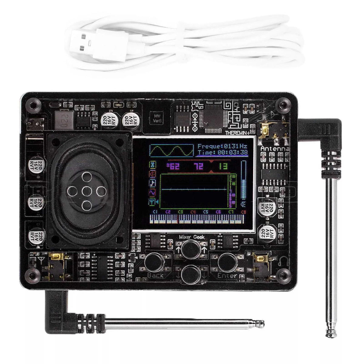 Mini Theremin Musical Instrument with Screen Display
