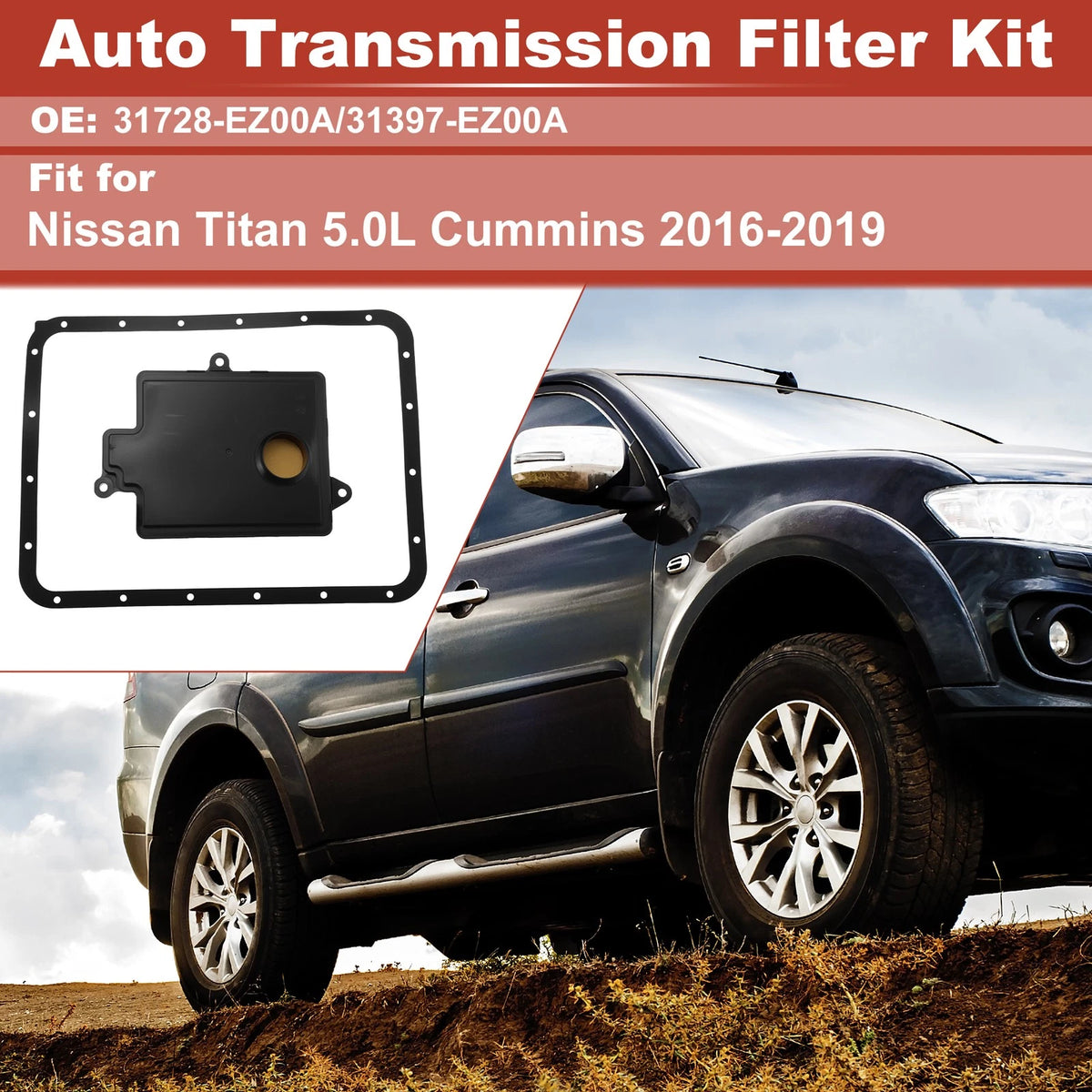 Set of 1 Transmission Filter for Nissan Titan 5.0L Cummins (2016–2019) 31728-EZ00A