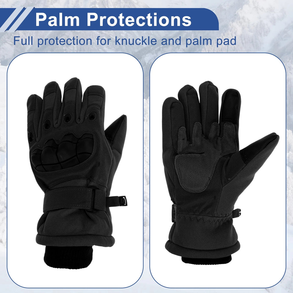 Cycling Gloves Full Finger for Mountain Bike Polyester Black (One Pair)
