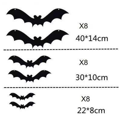 Halloween Night Glow Bat Decorations - Easy to Hang Design
