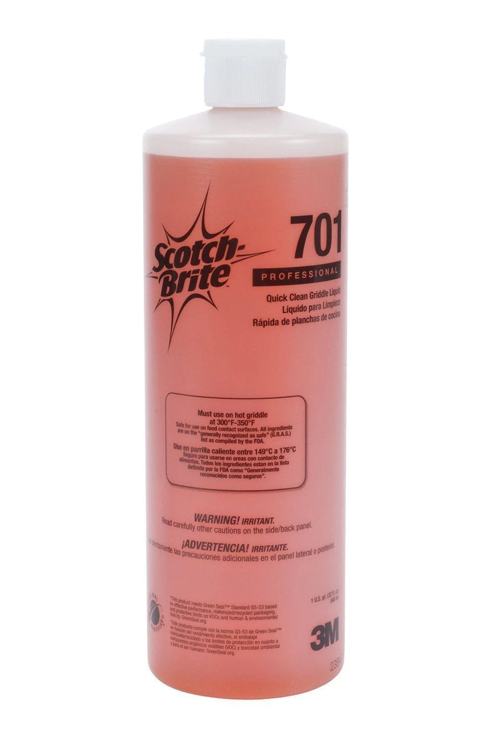 3M Scotch-Brite Quick Clean Griddle Liquid 701 Grease Removal 70071127057