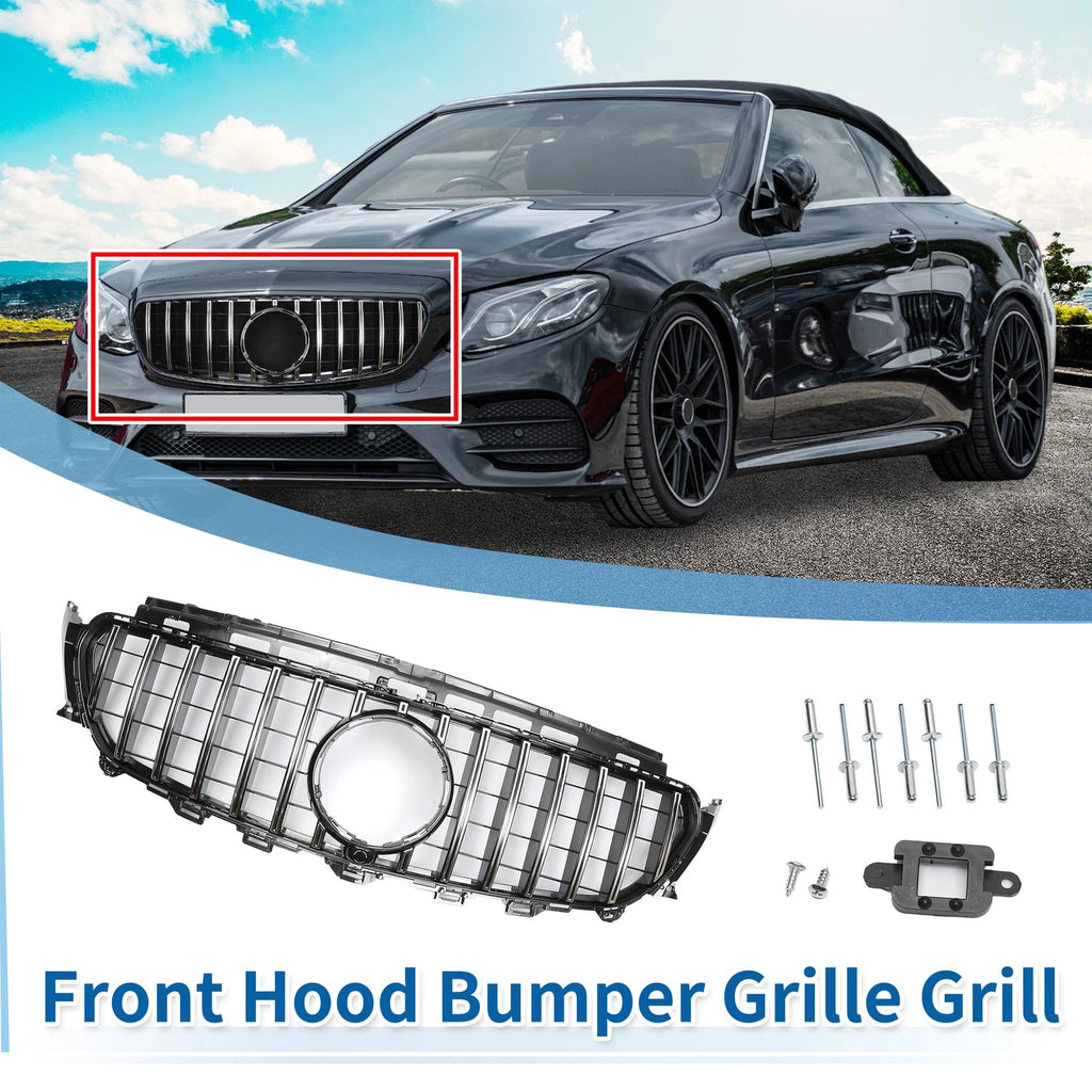 Front Upper Bumper Grille Grill for Mercedes-Benz E200 (2016–2020)