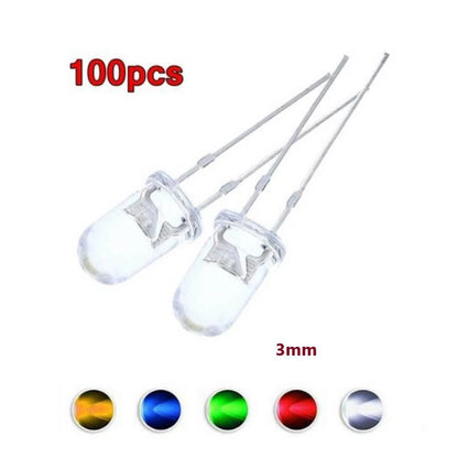100 Pcs 5MM LED Bulbs for Automotive Lighting