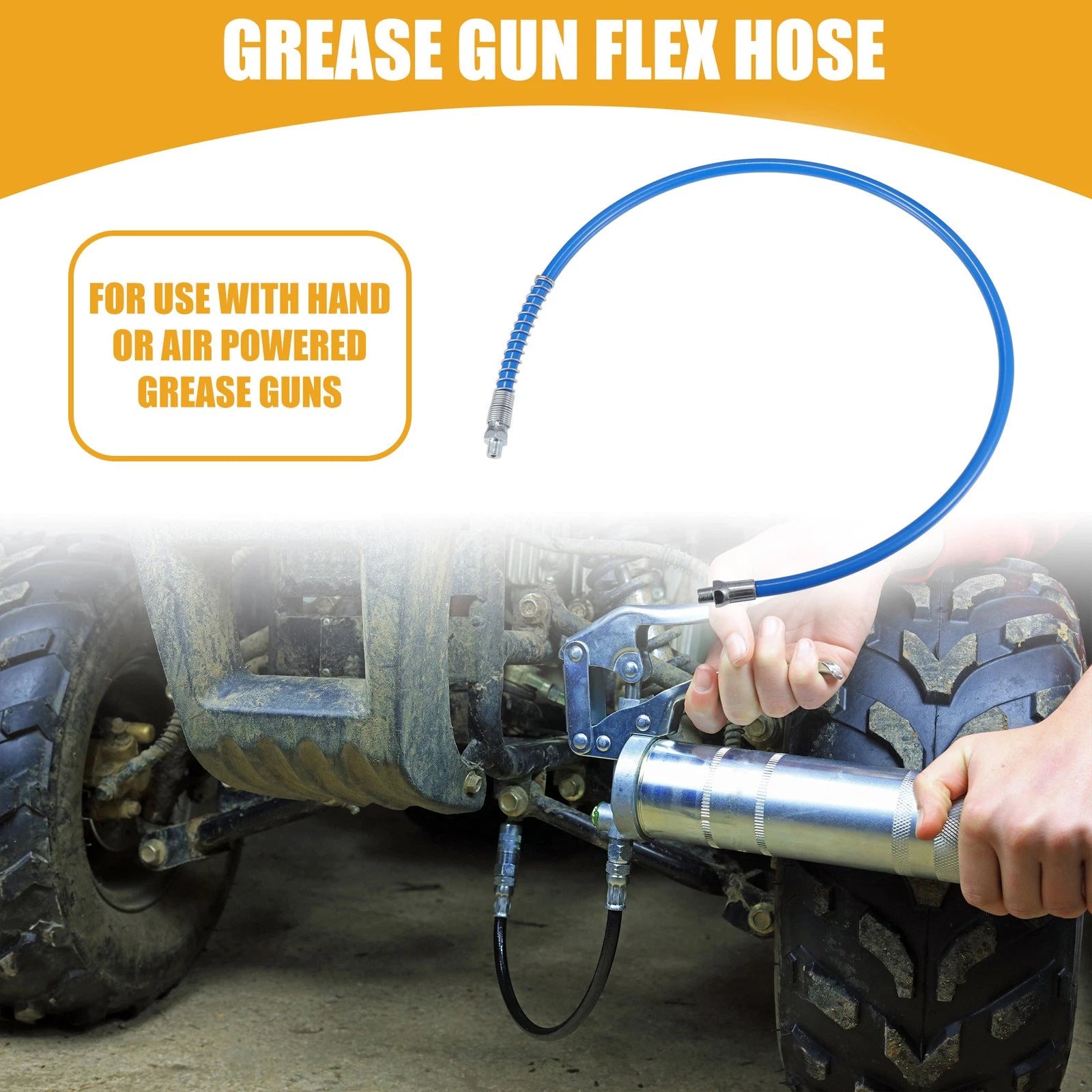 Trailer Grease Gun Extension 1/8 NPT 31 in Flex Hose for Universal Use (All)