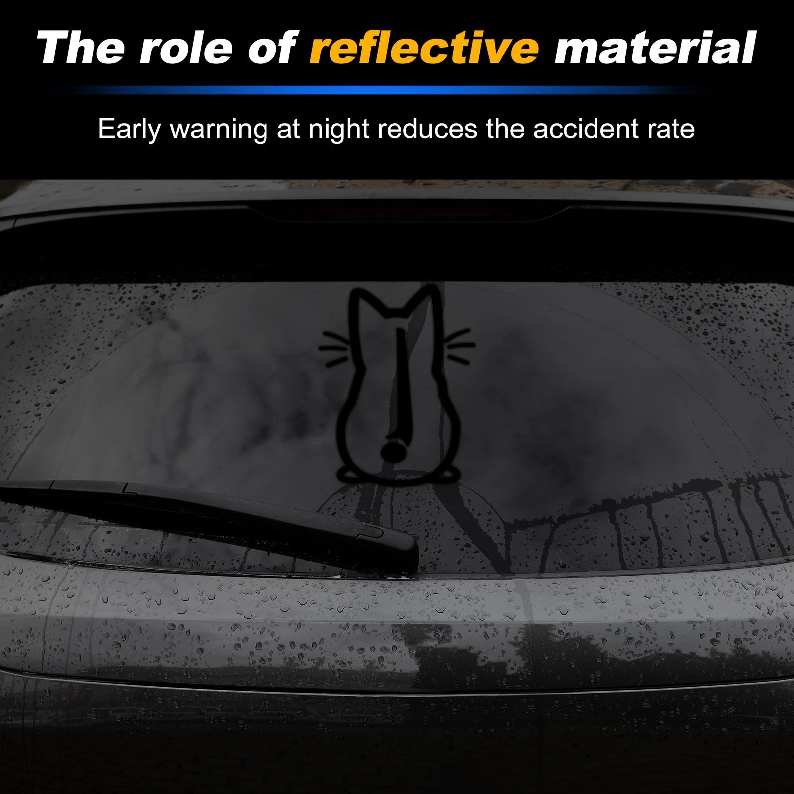 Reflective Bumper Decal for - Cute Kitten Design