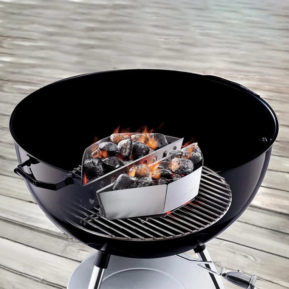 2 Pcs Stainless Steel Charcoal Baskets for BBQ Grill