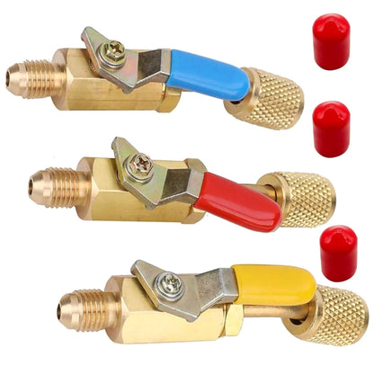 3PCS Brass Air Conditioning Shut Valve for AC Charging Hoses