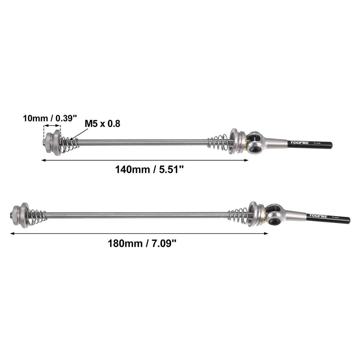 Bicycle Quick Release Axles Skewers Front Rear Titanium 140mm 180mm for