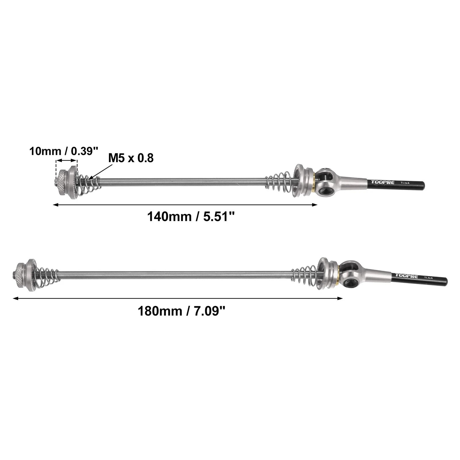 Bicycle Quick Release Axles Skewers Front Rear Titanium 140mm 180mm for