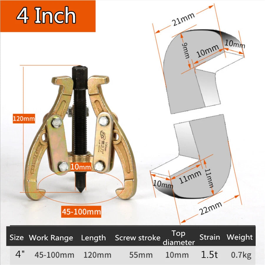 3 Jaw Gear Wheel Hub Bearing Puller Extractor Tool for