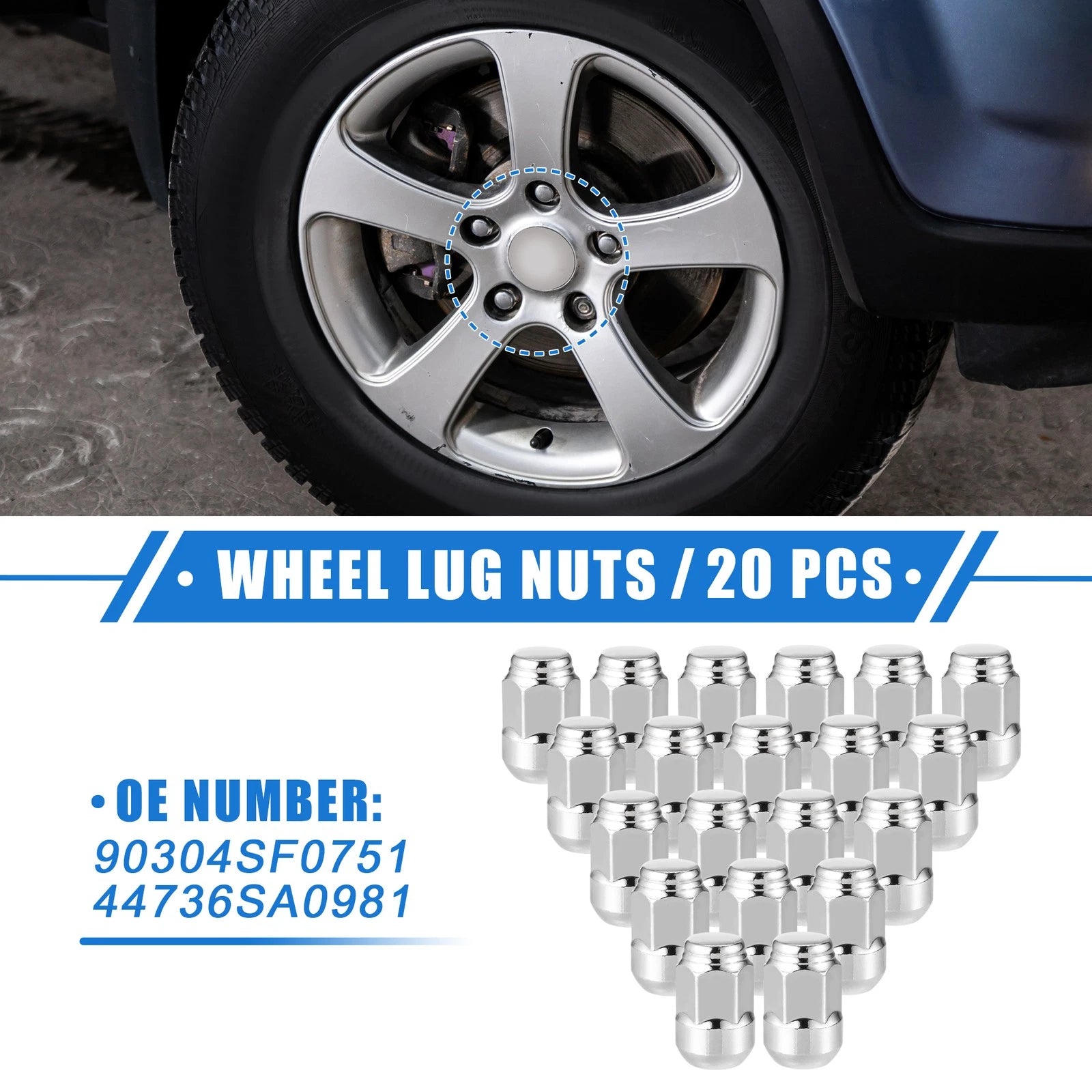 20 Pcs Wheel Lug Nuts M12x1.5 Replacement for Honda CR-V (2007–2022)