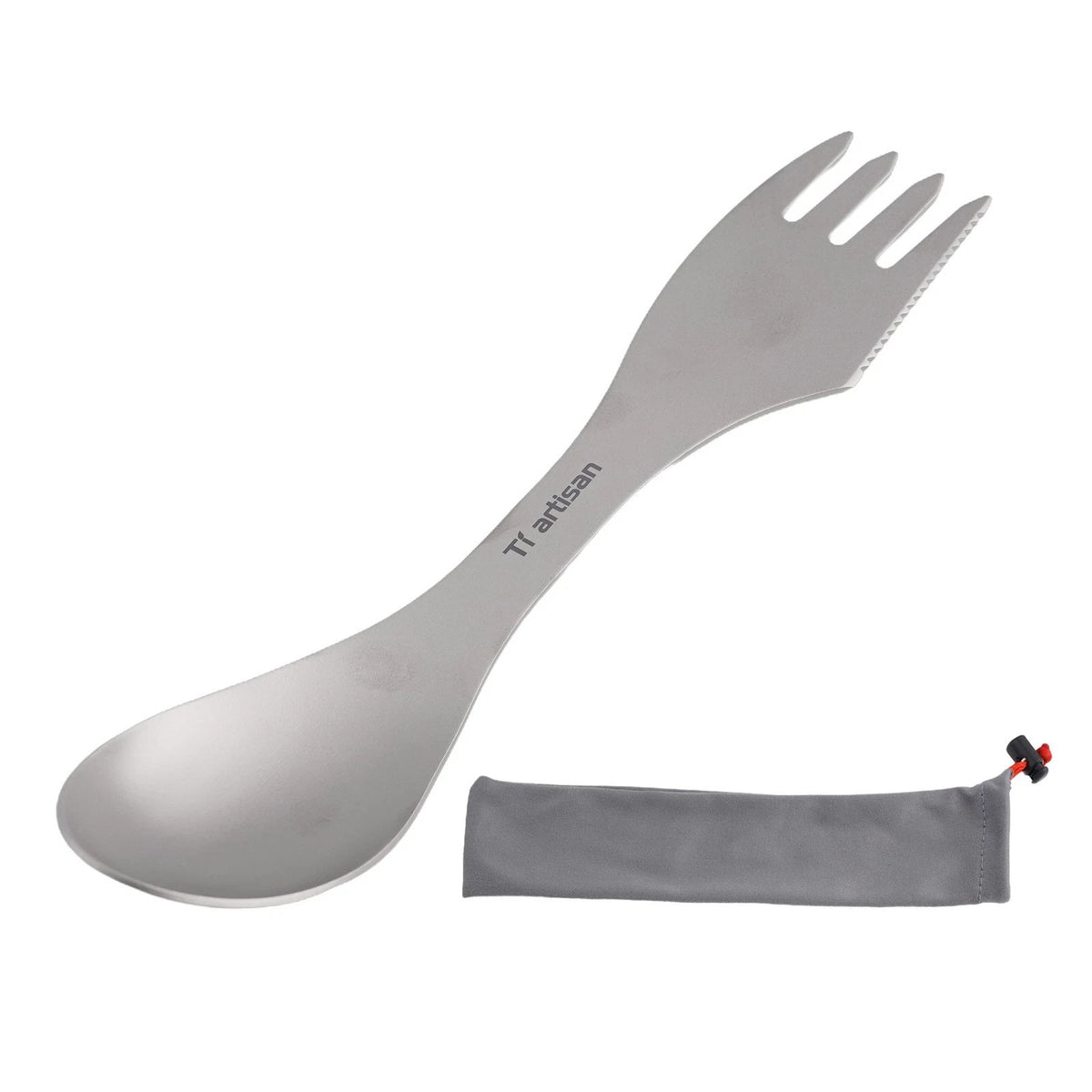 Spork Camping Cutter for Hiking and Picnic (Lightweight, Mesh Bag)