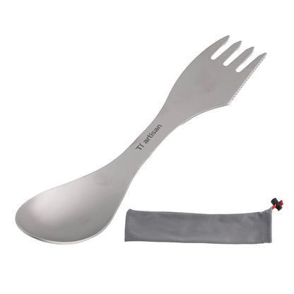 Spork Camping Cutter for Hiking and Picnic (Lightweight, Mesh Bag)