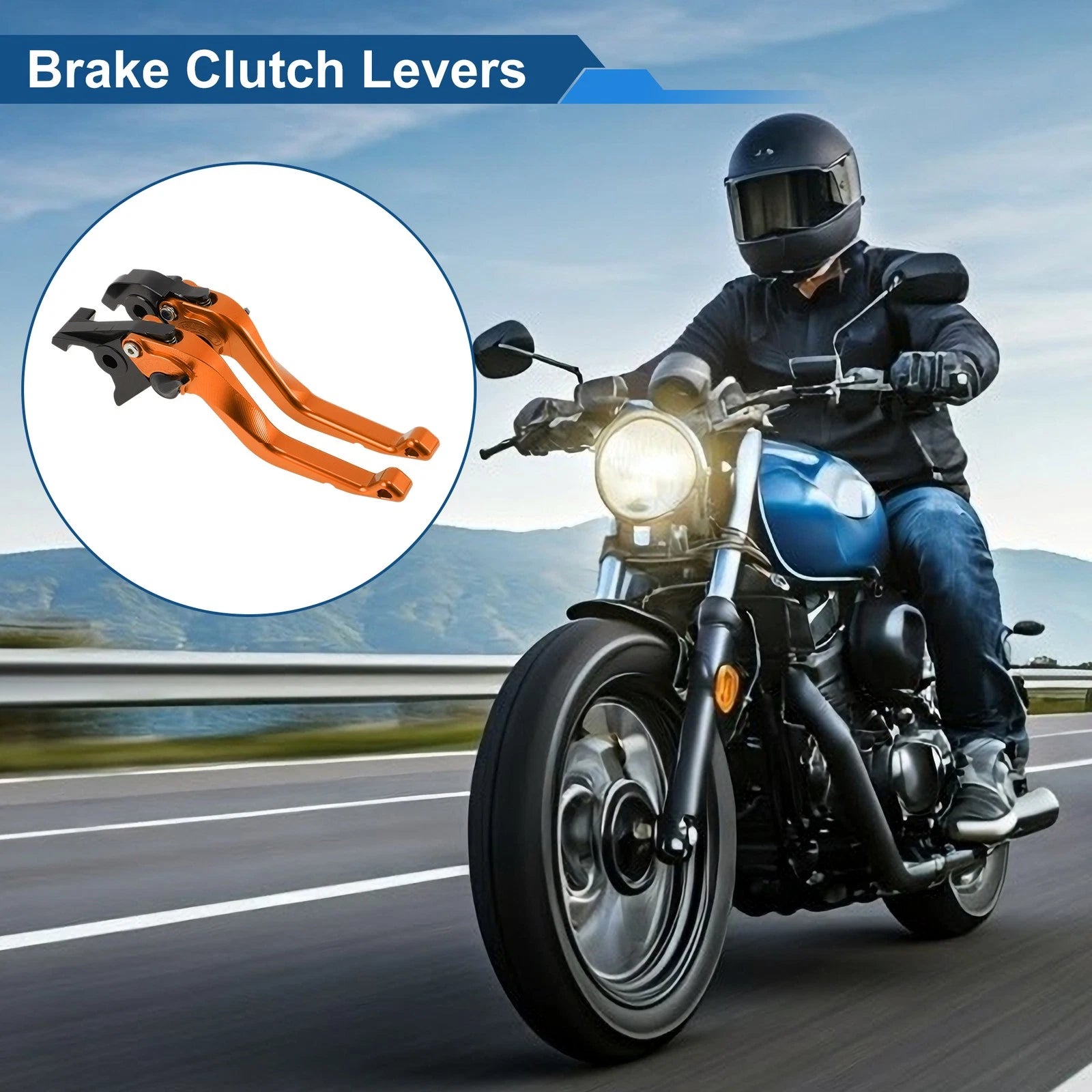 Adjustable Brake Clutch Levers Orange Pair for Honda VFR750 (1991–1997)