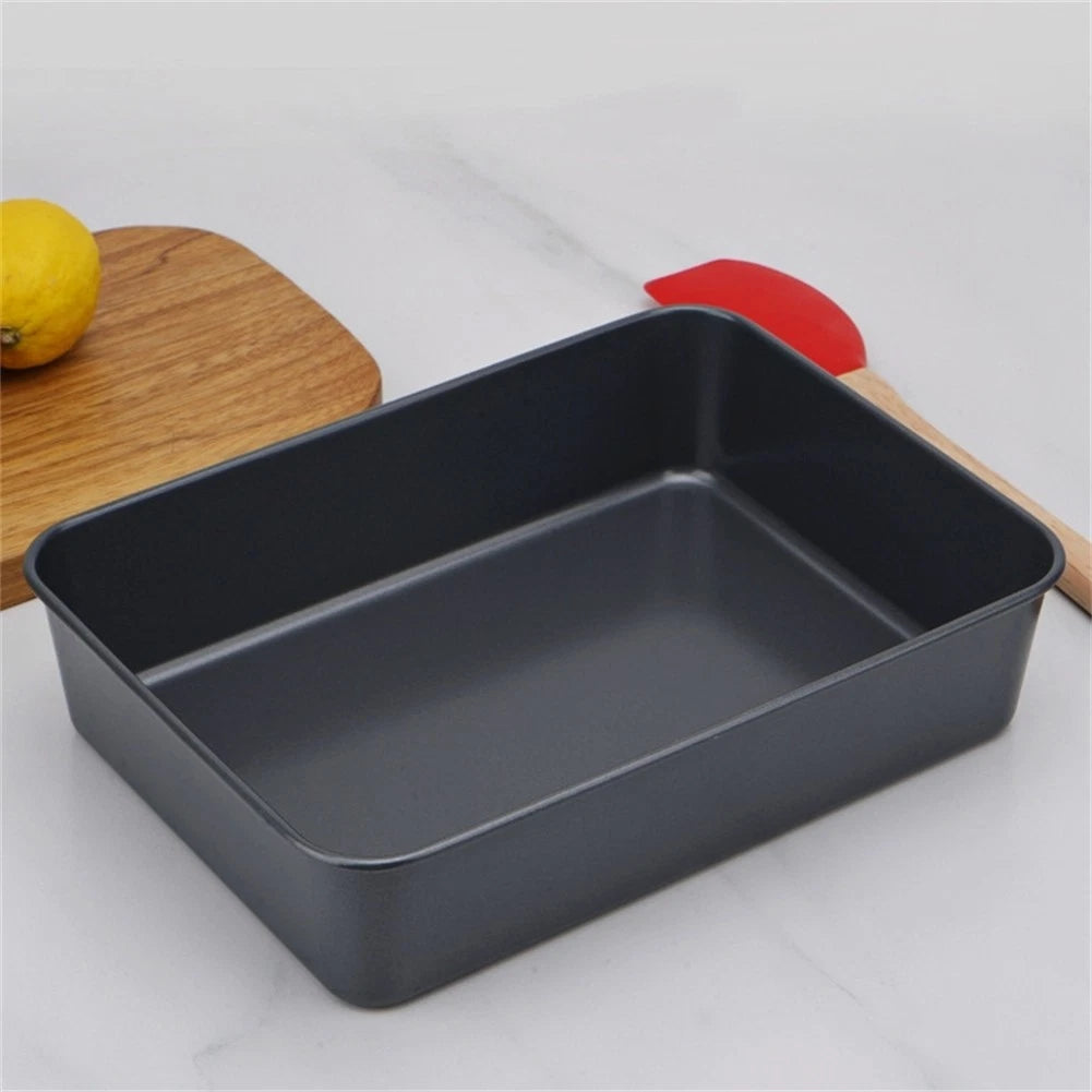 Deep Black Carbon Steel Baking Pan for Brownies Cakes Casseroles (26x19x6cm)
